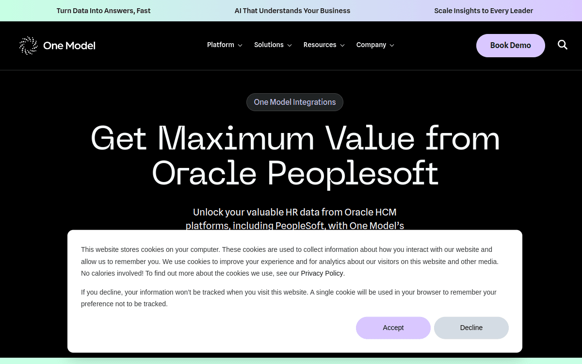 One Model People Analytics official product page