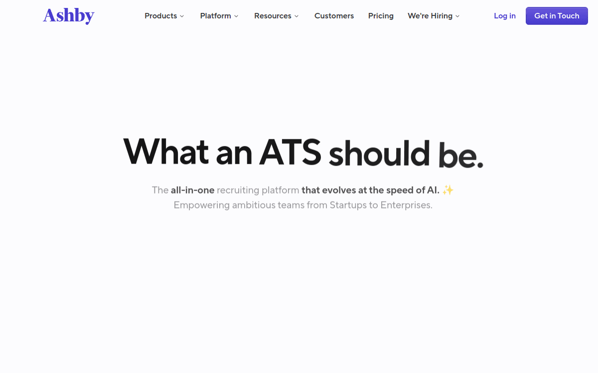 Ashby Recruiting official product page
