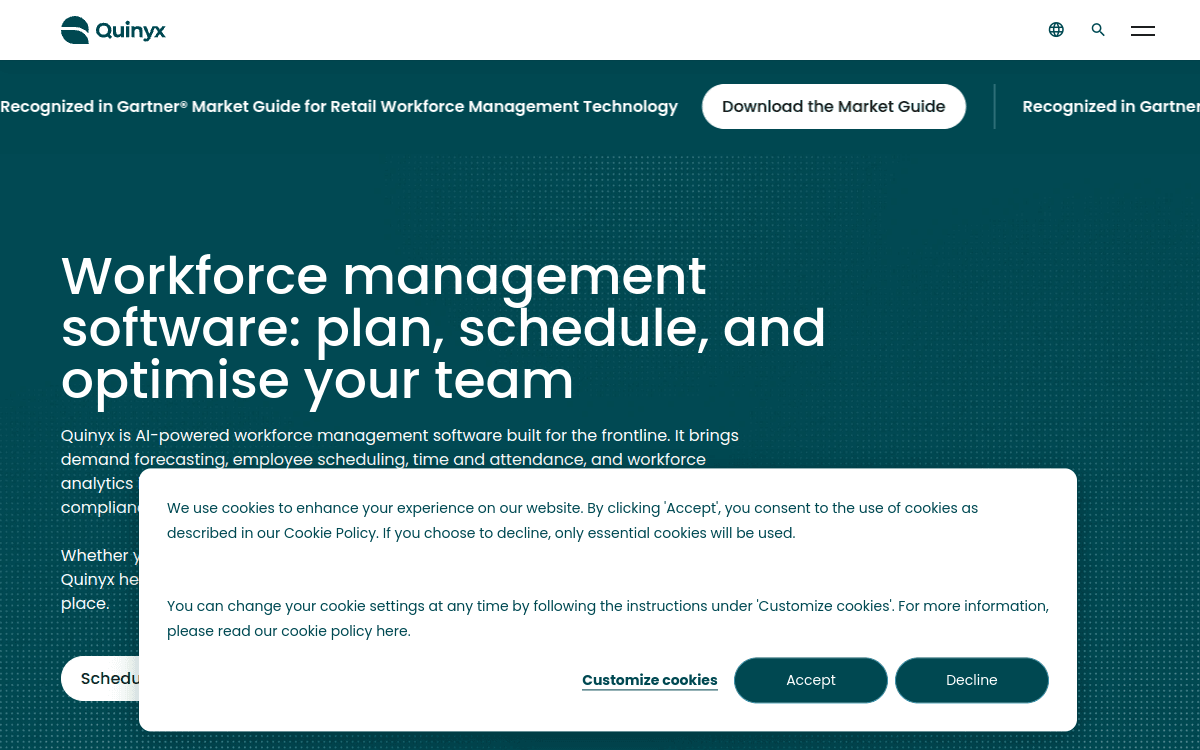 Quinyx Workforce Management official product page