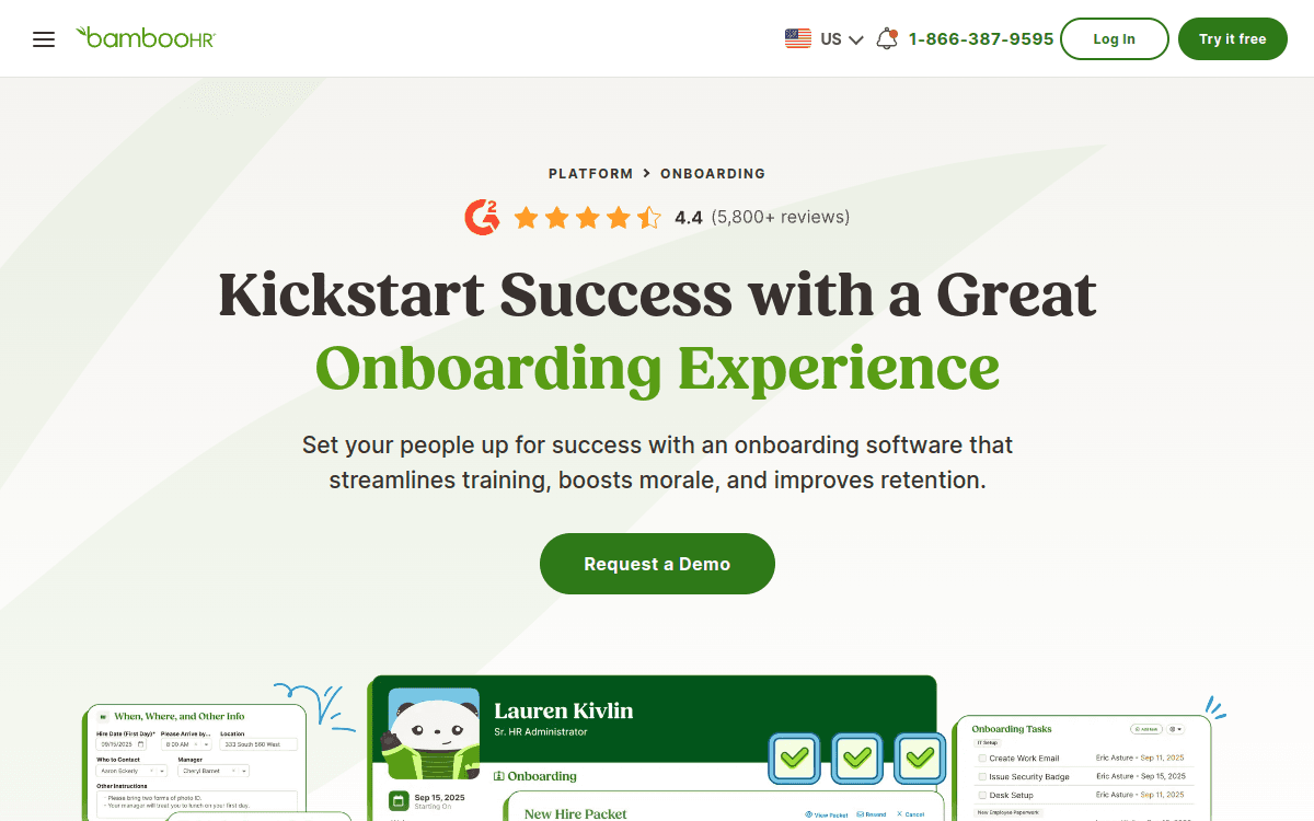BambooHR Onboarding official product page